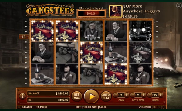 Gangster's Slot Machine à Sous Gratuit (9 Lignes) Spinomenal 