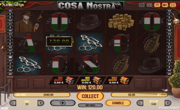 Cosa Nostra Machine à Sous Gratuit (20 Lignes) Fugaso 